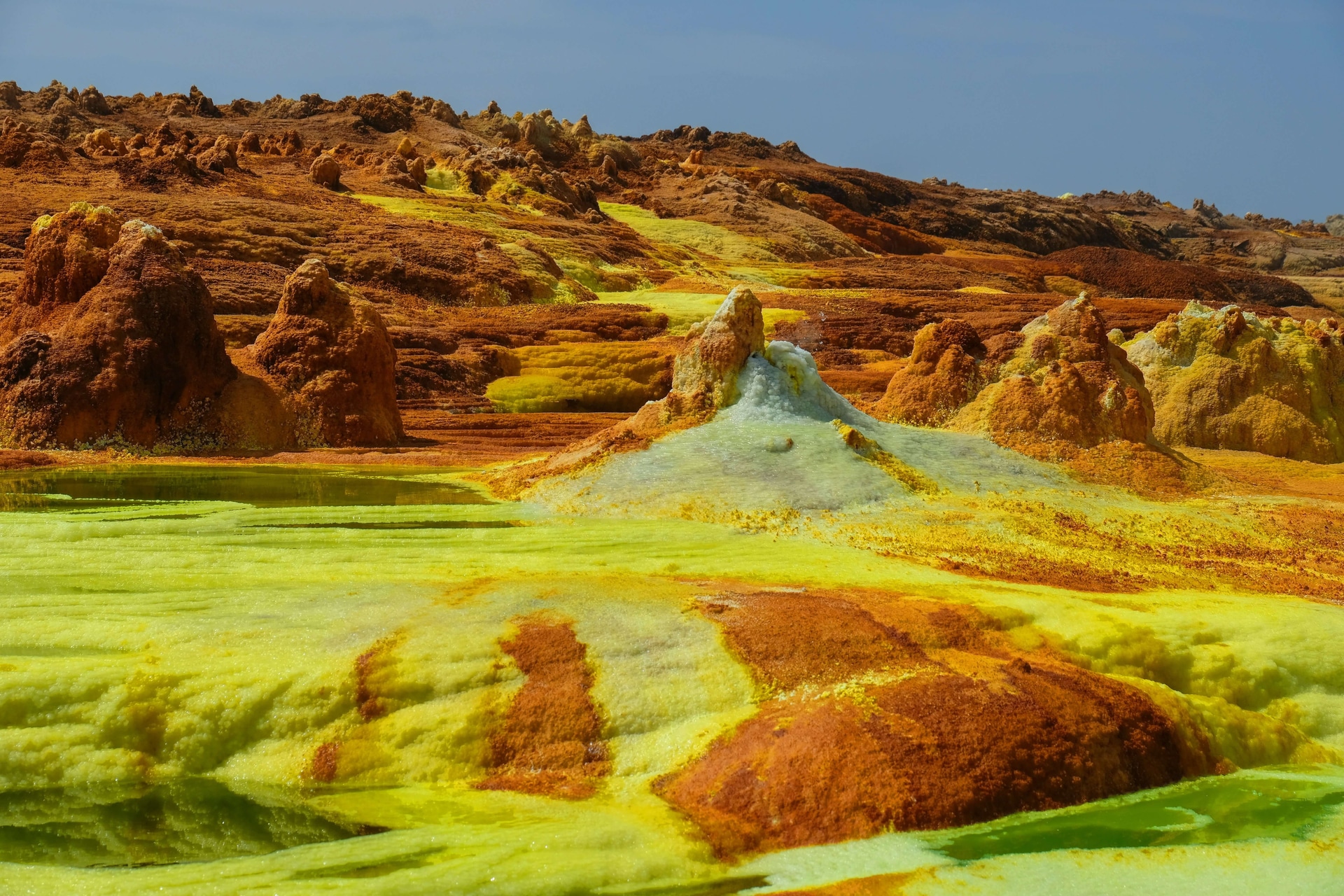 Colorful sulfur formations at Dallol