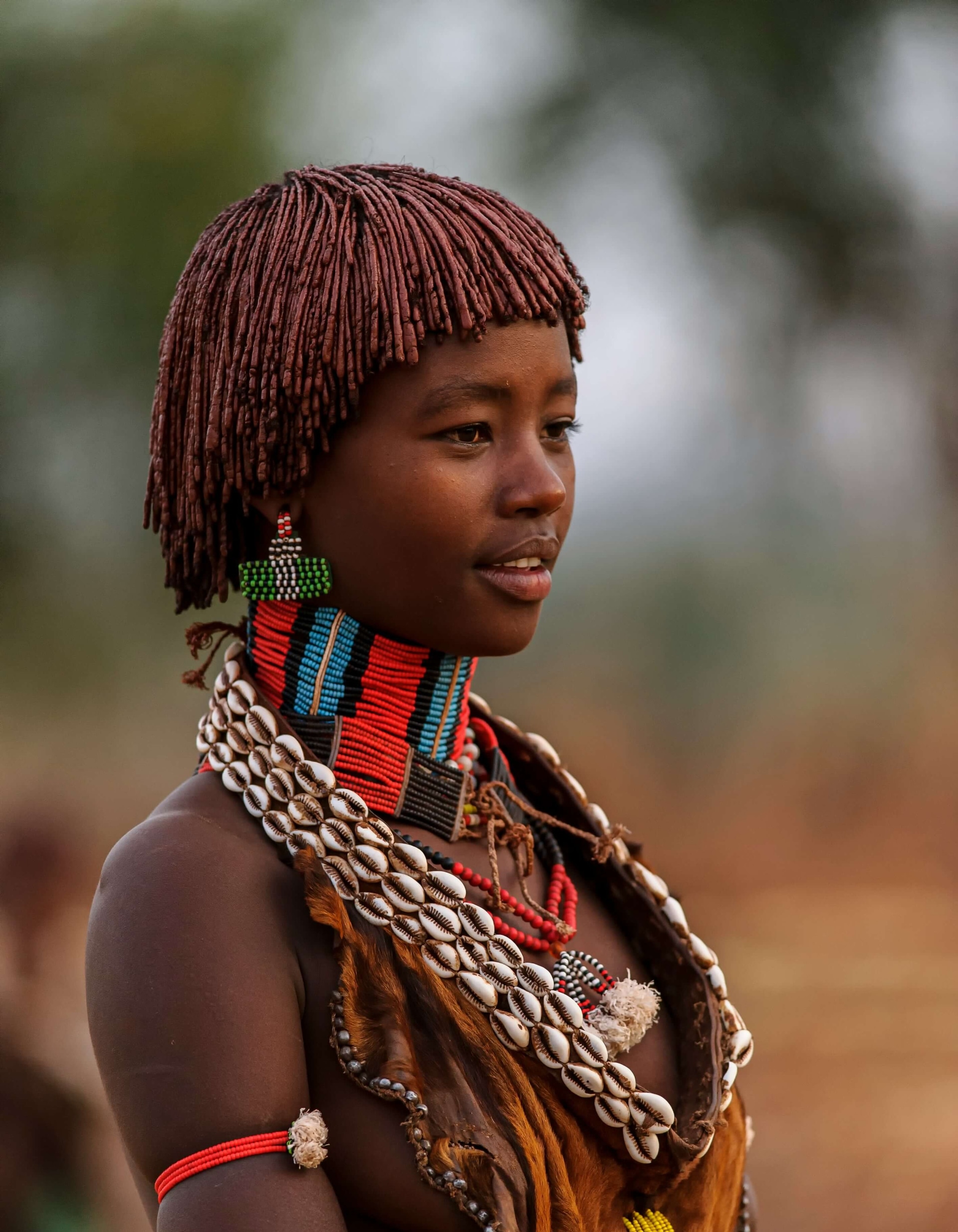 Hamar woman with traditional jewelry, Omo Valley Ethiopia